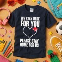 Medical Workers We Stay Here For You Kids T-Shirt thumb 3