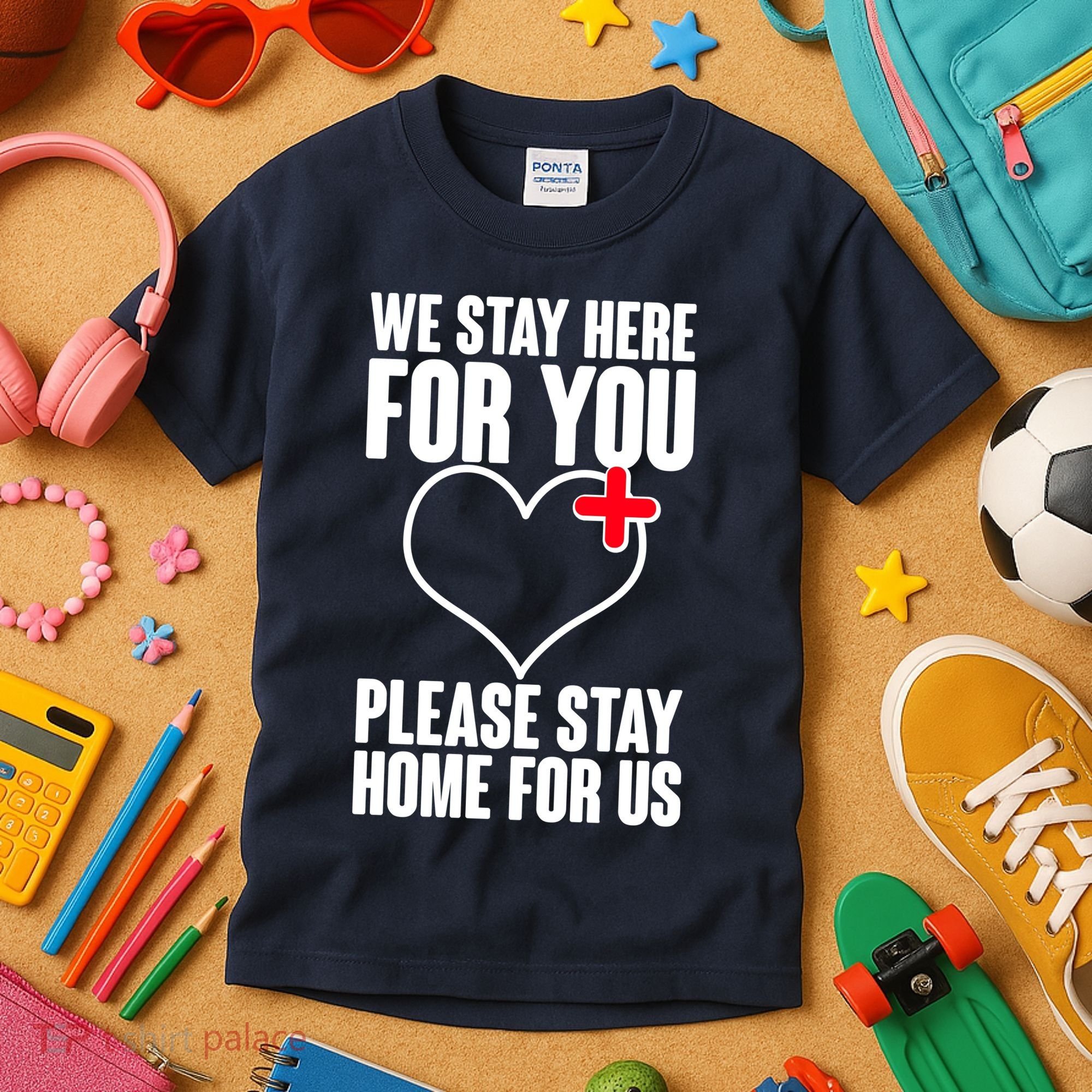 Medical Workers We Stay Here For You Kids T-Shirt