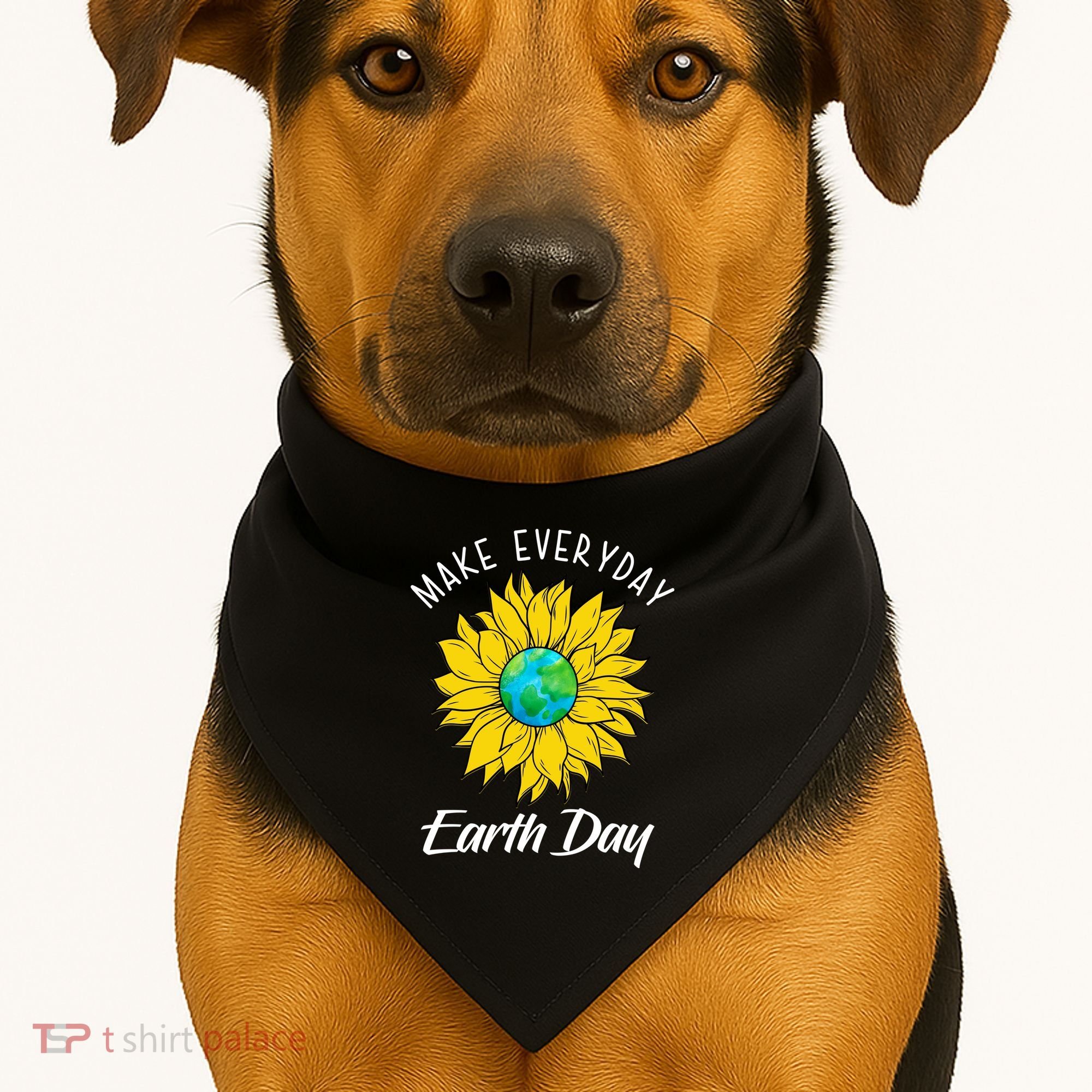 Make Everyday Earth Day Sunflower USA-Made Doggie Bandana