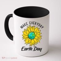 Make Everyday Earth Day Sunflower Coffee Mug thumb 0