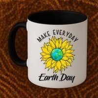 Make Everyday Earth Day Sunflower Coffee Mug thumb 2
