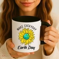 Make Everyday Earth Day Sunflower Coffee Mug thumb 3
