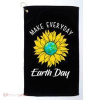 Make Everyday Earth Day Sunflower Golf Towel thumb 0