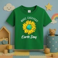 Make Everyday Earth Day Sunflower Toddler T-Shirt thumb 3