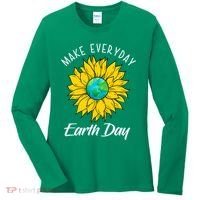 Make Everyday Earth Day Sunflower Women's Long Sleeve Shirt thumb 0
