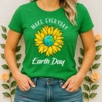 Make Everyday Earth Day Sunflower Women's T-Shirt thumb 2