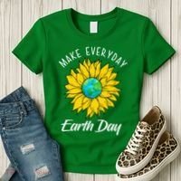 Make Everyday Earth Day Sunflower Women's T-Shirt thumb 3