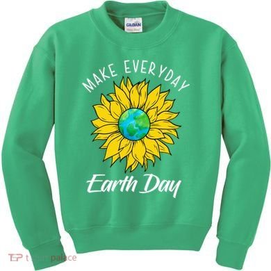 Make Everyday Earth Day Sunflower Kids Sweatshirt