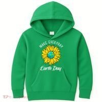 Make Everyday Earth Day Sunflower Kids Hoodie thumb 0