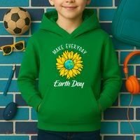 Make Everyday Earth Day Sunflower Kids Hoodie thumb 2