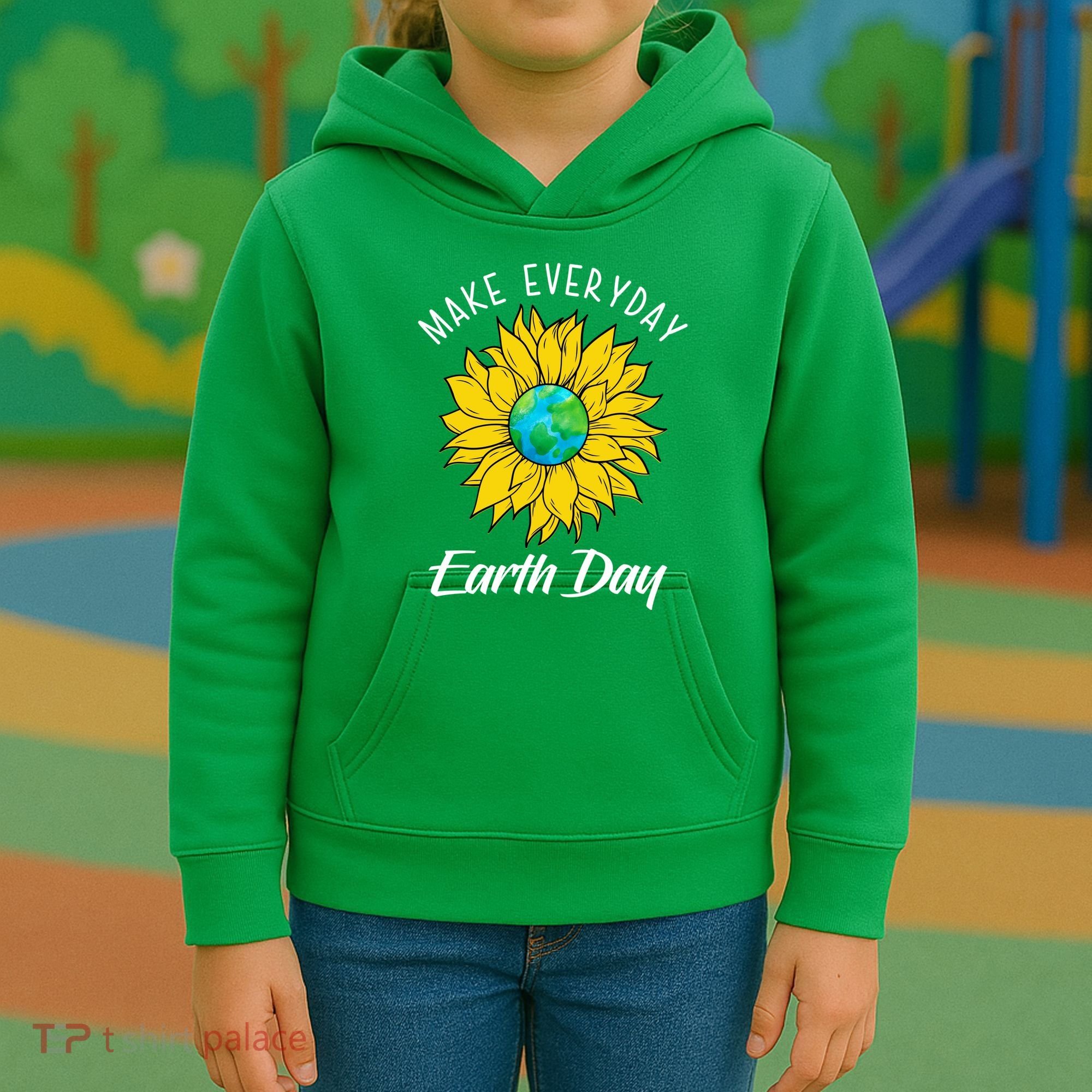 Make Everyday Earth Day Sunflower Kids Hoodie