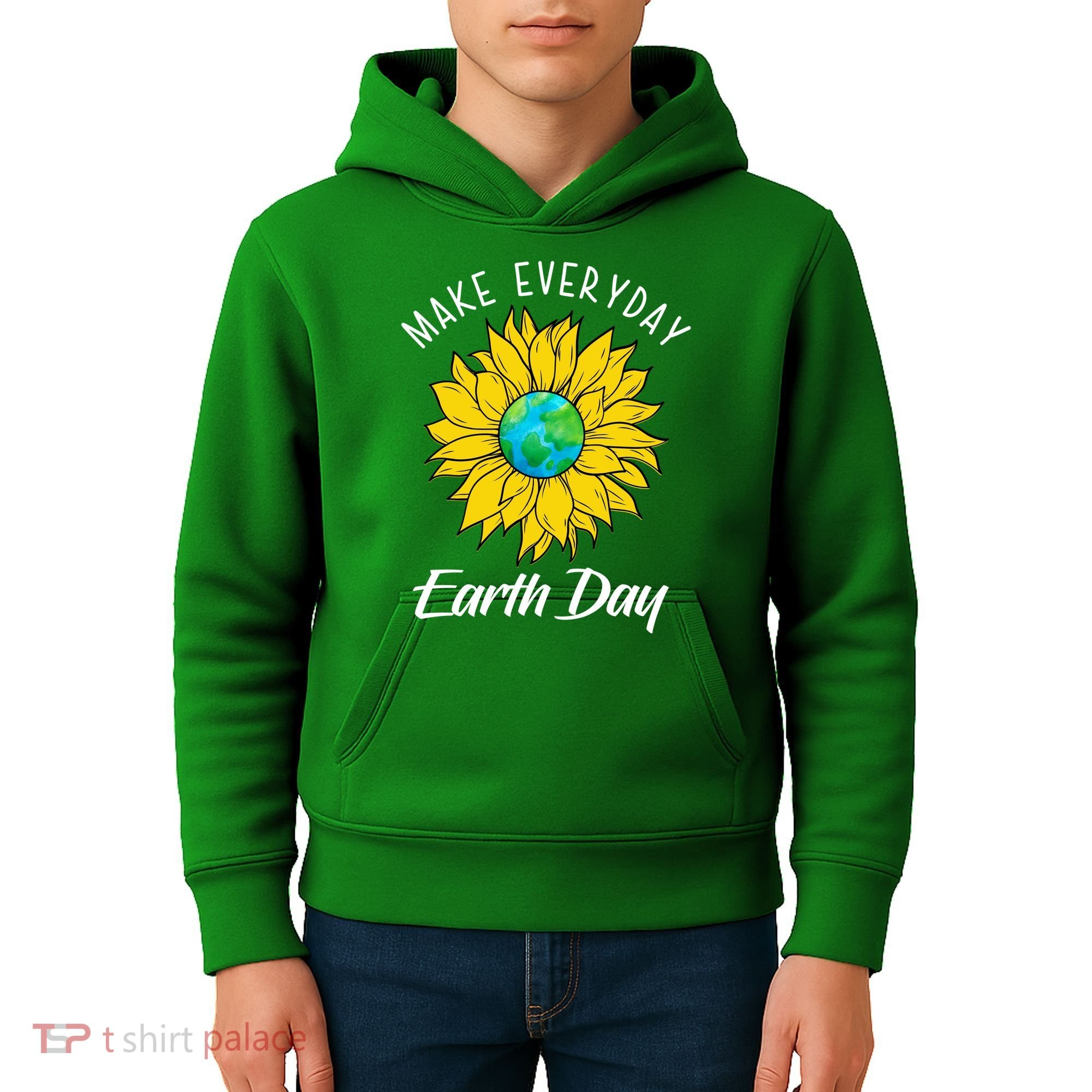 Make Everyday Earth Day Sunflower Kids Hoodie