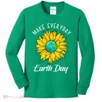 Make Everyday Earth Day Sunflower Kids Long Sleeve Shirt thumb 0