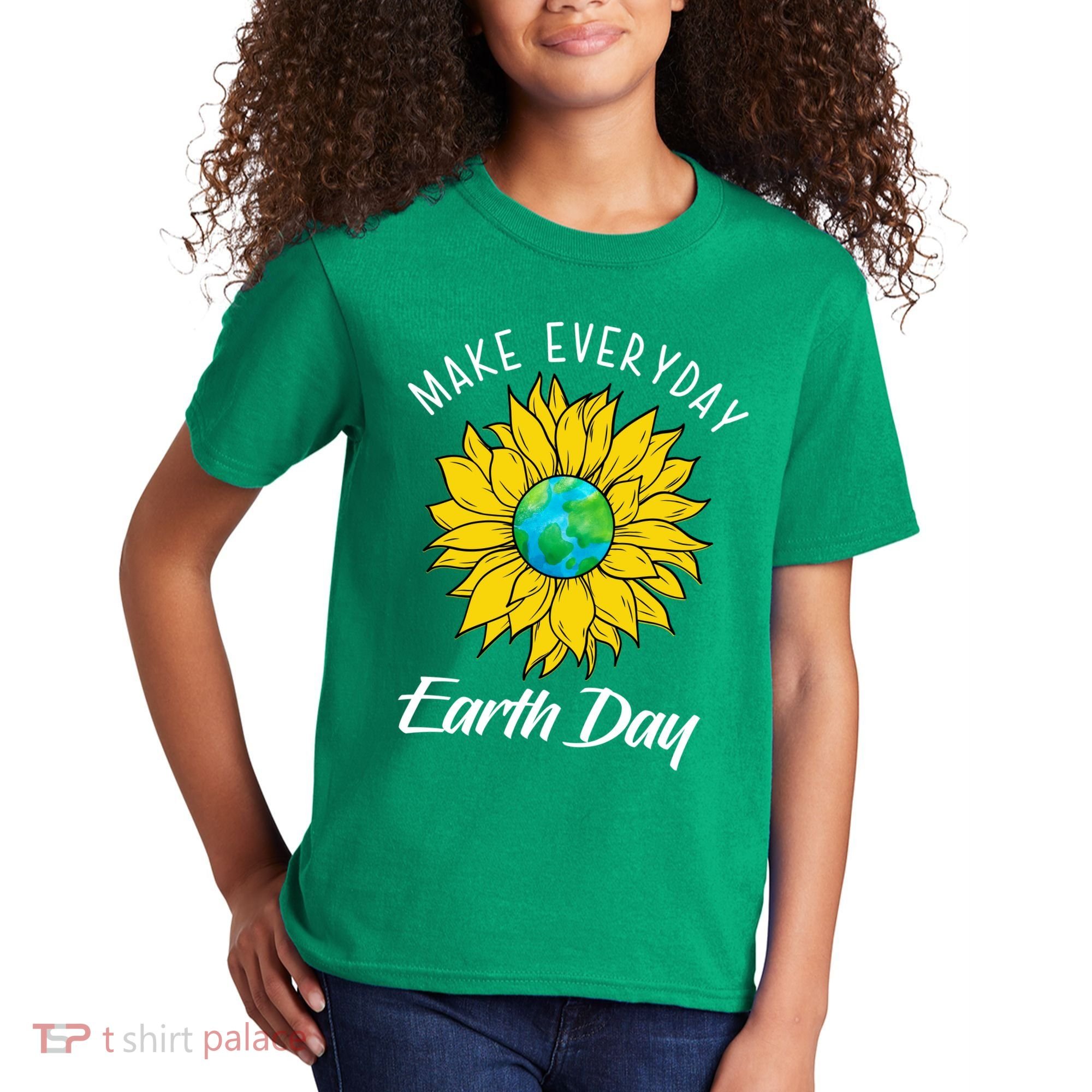Make Everyday Earth Day Sunflower Kids T-Shirt