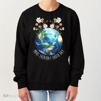 Make Everyday Earth Day Floral Globe Awareness Women's Sweatshirt thumb 0