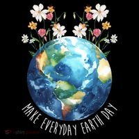 Make Everyday Earth Day Floral Globe Awareness Doggie Tank thumb 4