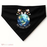 Make Everyday Earth Day Floral Globe Awareness USA-Made Doggie Bandana thumb 0