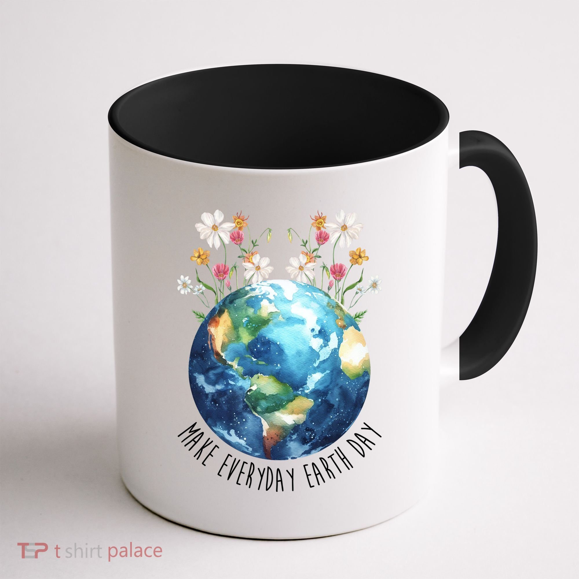 Make Everyday Earth Day Floral Globe Awareness Coffee Mug
