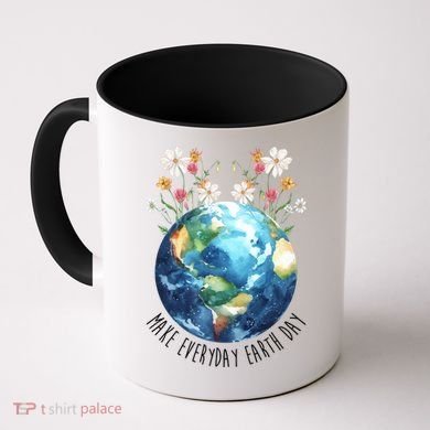 Make Everyday Earth Day Floral Globe Awareness Coffee Mug