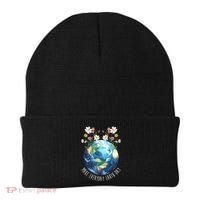 Make Everyday Earth Day Floral Globe Awareness Beanie thumb 0