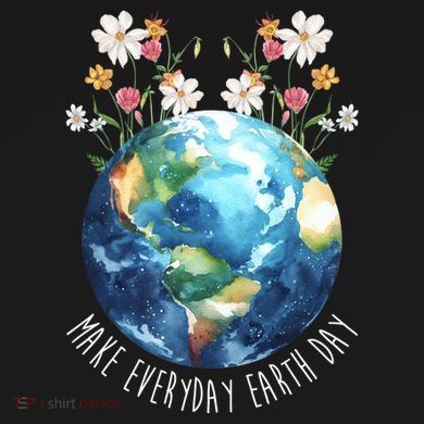 Make Everyday Earth Day Floral Globe Awareness Womens Funnel Neck Pullover Hood