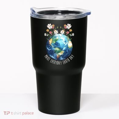 Make Everyday Earth Day Floral Globe Awareness Tumbler