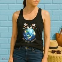 Make Everyday Earth Day Floral Globe Awareness Women's Tank Top thumb 2