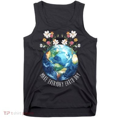 Make Everyday Earth Day Floral Globe Awareness Tank Top