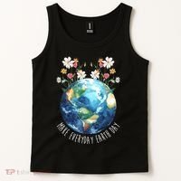 Make Everyday Earth Day Floral Globe Awareness Tank Top thumb 2
