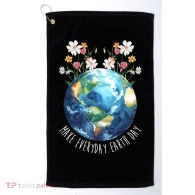 Make Everyday Earth Day Floral Globe Awareness Golf Towel