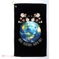Make Everyday Earth Day Floral Globe Awareness Golf Towel thumb 0
