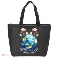 Make Everyday Earth Day Floral Globe Awareness Tote Bag thumb 0