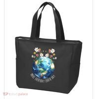 Make Everyday Earth Day Floral Globe Awareness Tote Bag thumb 3