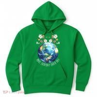 Make Everyday Earth Day Floral Globe Awareness Hoodie thumb 0