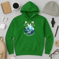 Make Everyday Earth Day Floral Globe Awareness Hoodie thumb 3