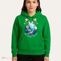 Make Everyday Earth Day Floral Globe Awareness Hoodie thumb 5