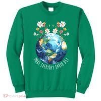 Make Everyday Earth Day Floral Globe Awareness Sweatshirt thumb 0