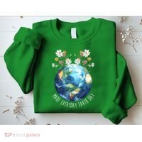 Make Everyday Earth Day Floral Globe Awareness Sweatshirt thumb 2