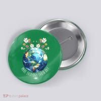 Make Everyday Earth Day Floral Globe Awareness Button thumb 0