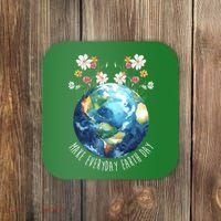 Make Everyday Earth Day Floral Globe Awareness Coaster thumb 0