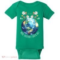 Make Everyday Earth Day Floral Globe Awareness Baby Bodysuit thumb 0