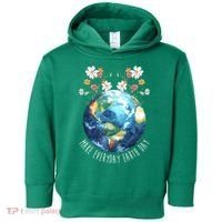 Make Everyday Earth Day Floral Globe Awareness Toddler Hoodie thumb 0