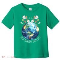 Make Everyday Earth Day Floral Globe Awareness Toddler T-Shirt thumb 0