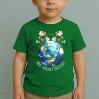 Make Everyday Earth Day Floral Globe Awareness Toddler T-Shirt thumb 2