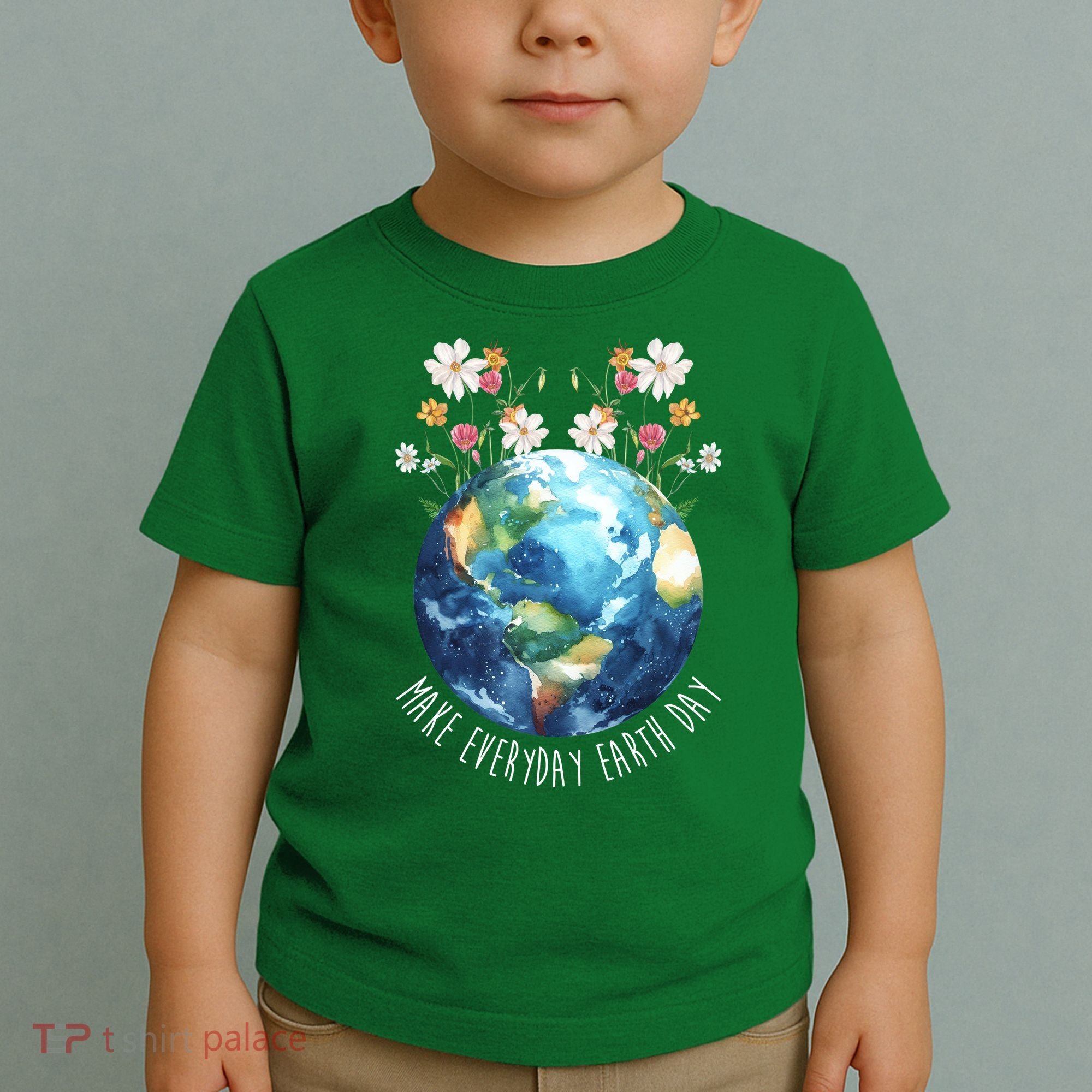 Make Everyday Earth Day Floral Globe Awareness Toddler T-Shirt