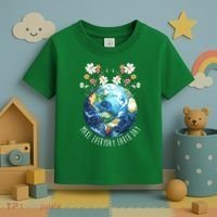 Make Everyday Earth Day Floral Globe Awareness Toddler T-Shirt thumb 3