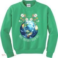 Make Everyday Earth Day Floral Globe Awareness Kids Sweatshirt thumb 0