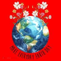 Make Everyday Earth Day Floral Globe Awareness Santa Hat thumb 1