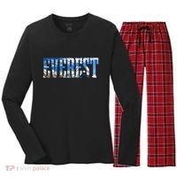 Mount Everest Expidition Mt Mountain Climbing Mountaineer Women's Long Sleeve Flannel Pajama Set  thumb 0