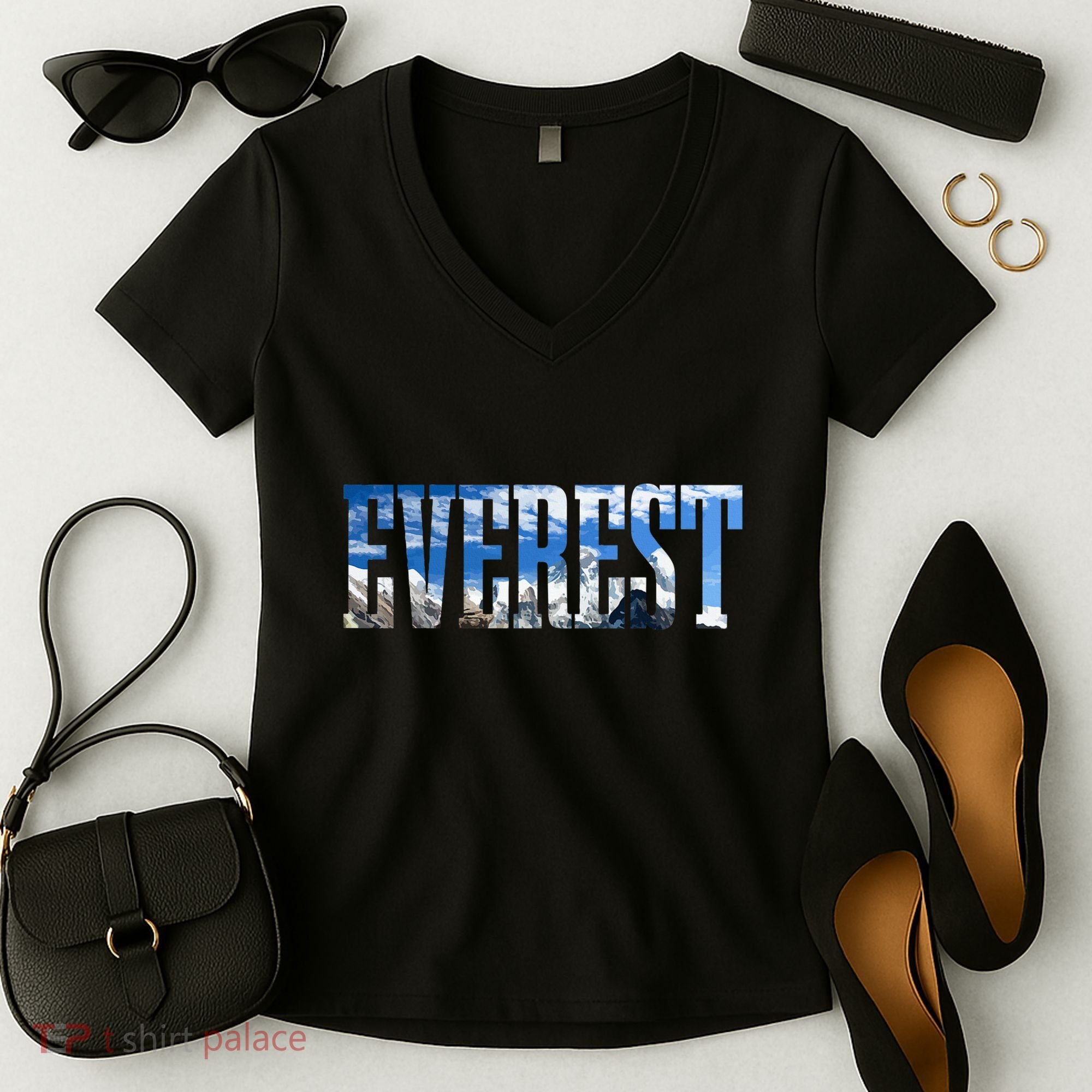 Mount Everest Expidition Mt Mountain Climbing Mountaineer Women's V-Neck T-Shirt